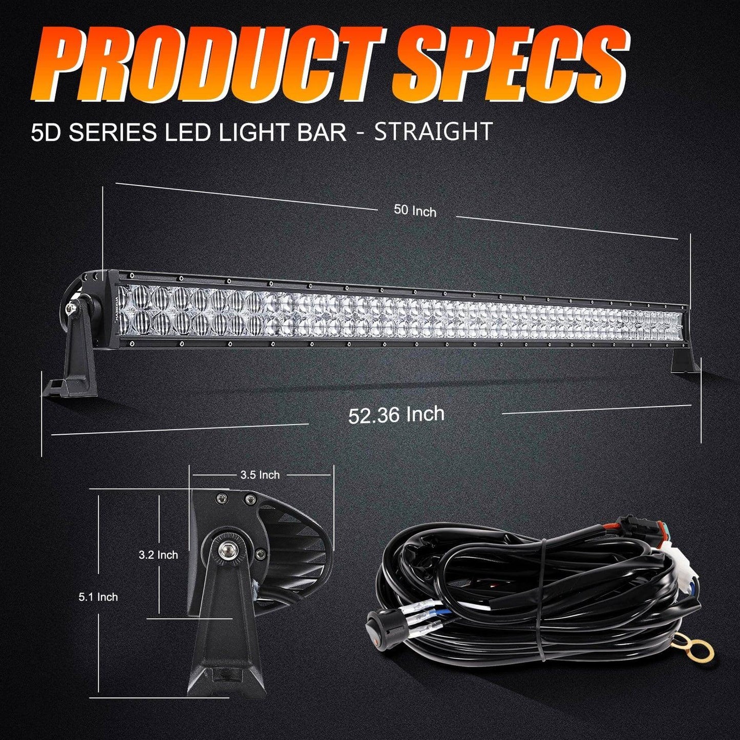 50 INCH 5D SERIES STRAIGHT COMBO BEAM DOUBLE ROW LED LIGHT BAR
