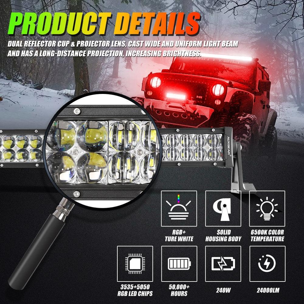 42 INCH V-PRO SERIES STRAIGHT RGBW COLOR CHANGING LED LIGHT BAR