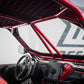 interior with wci offroad honda talon cage, red with intrusion bars and a windshield